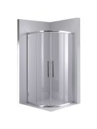 Stuxi Nizza 80x80 cm íves két tolóajtós zuhanykabin 6 mm vízlepergető biztonsági üveggel, króm elemekkel, 190 cm magas