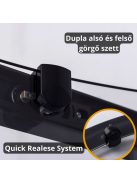 Stuxi Nizza Black 80x80 cm íves két tolóajtós zuhanykabin 6 mm vízlepergető biztonsági üveggel, fekete elemekkel, 190 cm magas, zuhanytálcával és szifonnal