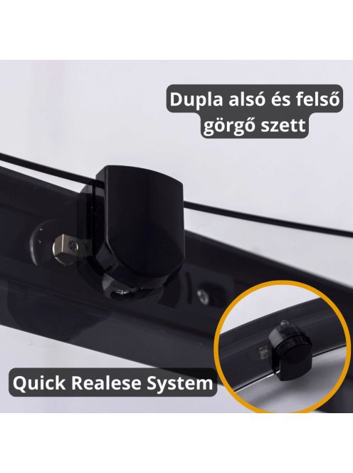 Stuxi Nizza Black 80x80 cm íves két tolóajtós zuhanykabin 6 mm vízlepergető biztonsági üveggel, fekete elemekkel, 190 cm magas, zuhanytálcával és szifonnal