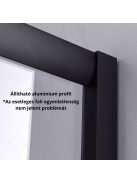 Stuxi Nizza Black 80x80 cm íves két tolóajtós zuhanykabin 6 mm vízlepergető biztonsági üveggel, fekete elemekkel, 190 cm magas