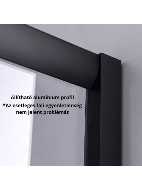 Stuxi Nizza Black 80x80 cm íves két tolóajtós zuhanykabin 6 mm vízlepergető biztonsági üveggel, fekete elemekkel, 190 cm magas