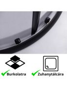 Stuxi Nizza Black 90x90 cm íves két tolóajtós zuhanykabin 6 mm vízlepergető biztonsági üveggel, fekete elemekkel, 190 cm magas