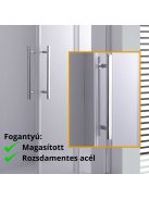 Stuxi Nizza 100x100 cm szögletes két tolóajtós zuhanykabin 6 mm vízlepergető biztonsági üveggel, króm elemekkel, 190 cm magas, zuhanytálcával és szifonnal