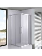 Stuxi Nizza 100x100 cm szögletes két tolóajtós zuhanykabin 6 mm vízlepergető biztonsági üveggel, króm elemekkel, 190 cm magas