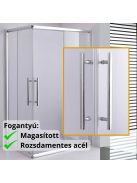 Stuxi Nizza 100x70 cm aszimmetrikus két tolóajtós zuhanykabin 6 mm vízlepergető biztonsági üveggel, króm elemekkel, 190 cm magas