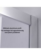 Stuxi Nizza 100x70 cm aszimmetrikus két tolóajtós zuhanykabin 6 mm vízlepergető biztonsági üveggel, króm elemekkel, 190 cm magas