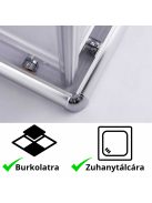 Stuxi Nizza 100x100 cm szögletes két tolóajtós zuhanykabin 6 mm vízlepergető biztonsági üveggel, króm elemekkel, 190 cm magas