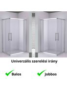 Stuxi Nizza 120x100 cm aszimmetrikus két tolóajtós zuhanykabin 6 mm vízlepergető biztonsági üveggel, króm elemekkel, 190 cm magas