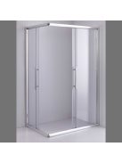 Stuxi Nizza 120x100 cm aszimmetrikus két tolóajtós zuhanykabin 6 mm vízlepergető biztonsági üveggel, króm elemekkel, 190 cm magas