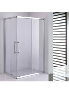   Stuxi Nizza 120x90 cm aszimmetrikus két tolóajtós zuhanykabin 6 mm vízlepergető biztonsági üveggel, króm elemekkel, 190 cm magas