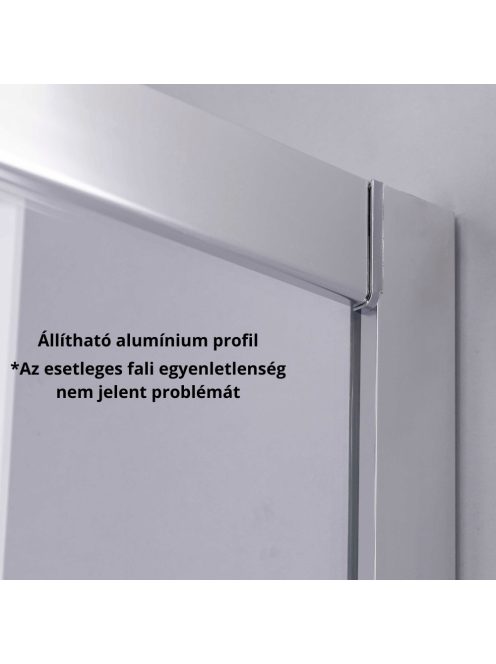 Stuxi Nizza 120x90 cm aszimmetrikus két tolóajtós zuhanykabin 6 mm vízlepergető biztonsági üveggel, króm elemekkel, 190 cm magas