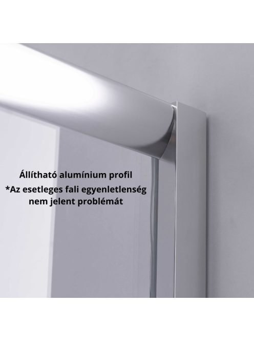 Stuxi Nizza 70x70 cm szögletes két tolóajtós zuhanykabin 6 mm vízlepergető biztonsági üveggel, króm elemekkel, 190 cm magas, zuhanytálcával és szifonnal