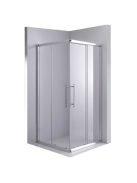Stuxi Nizza 80x80 cm szögletes két tolóajtós zuhanykabin 6 mm vízlepergető biztonsági üveggel, króm elemekkel, 190 cm magas