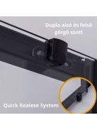 Stuxi Nizza Black 100x100 cm szögletes két tolóajtós zuhanykabin 6 mm vízlepergető biztonsági üveggel, fekete elemekkel, 190 cm magas, zuhanytálcával és szifonnal