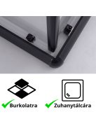 Stuxi Nizza Black 100x100 cm szögletes két tolóajtós zuhanykabin 6 mm vízlepergető biztonsági üveggel, fekete elemekkel, 190 cm magas, zuhanytálcával és szifonnal