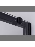 Stuxi Nizza Black 120x80 cm aszimmetrikus két tolóajtós zuhanykabin 6 mm vízlepergető biztonsági üveggel, fekete elemekkel, 190 cm magas, zuhanytálcával és szifonnal