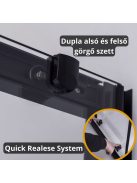 Stuxi Nizza Black120x90 cm aszimmetrikus két tolóajtós zuhanykabin 6 mm vízlepergető biztonsági üveggel, fekete elemekkel, 190 cm magas, zuhanytálcával, szifonnal