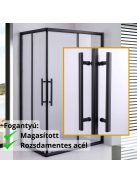 Stuxi Nizza Black120x90 cm aszimmetrikus két tolóajtós zuhanykabin 6 mm vízlepergető biztonsági üveggel, fekete elemekkel, 190 cm magas
