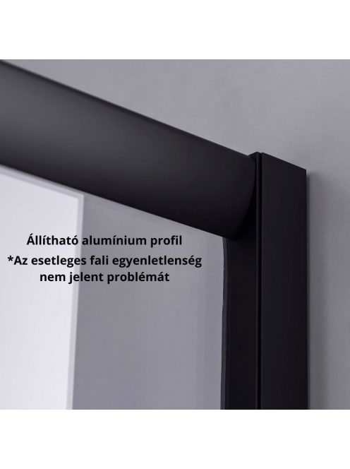 Stuxi Nizza Black 70x70 cm szögletes két tolóajtós zuhanykabin 6 mm vízlepergető biztonsági üveggel, fekete elemekkel, 190 cm magas