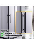 Stuxi Nizza Black 90x90 cm szögletes két tolóajtós zuhanykabin 6 mm vízlepergető biztonsági üveggel, fekete elemekkel, 190 cm magas, zuhanytálcával és szifonnal