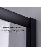 Stuxi Nizza Black 90x90 cm szögletes két tolóajtós zuhanykabin 6 mm vízlepergető biztonsági üveggel, fekete elemekkel, 190 cm magas