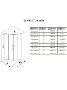 Stuxi Nizza Black 90x90 cm szögletes két tolóajtós zuhanykabin 6 mm vízlepergető biztonsági üveggel, fekete elemekkel, 190 cm magas