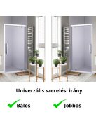 Stuxi Torino 110 cm széles nyílóajtós zuhanyajtó 6 mm vastag vízlepergető biztonsági üveggel, króm elemekkel, 200 cm magas