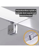 Stuxi Torino 70x100 aszimmetrikus szögletes nyílóajtós zuhanykabin 6 mm vízlepergető biztonsági üveggel, króm elemekkel, 200 cm magas