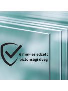 Stuxi Torino 70x80 aszimmetrikus szögletes nyílóajtós zuhanykabin 6 mm vízlepergető biztonsági üveggel, króm elemekkel, 200 cm magas