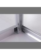 Stuxi Torino 90x100 aszimmetrikus szögletes nyílóajtós zuhanykabin 6 mm vízlepergető biztonsági üveggel, króm elemekkel, 200 cm magas