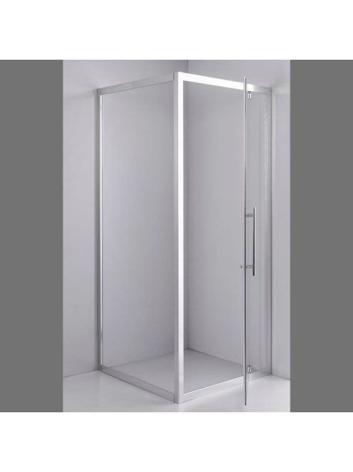 Stuxi Torino 90x90 szögletes nyílóajtós zuhanykabin 6 mm vízlepergető biztonsági üveggel, króm elemekkel, 200 cm magas