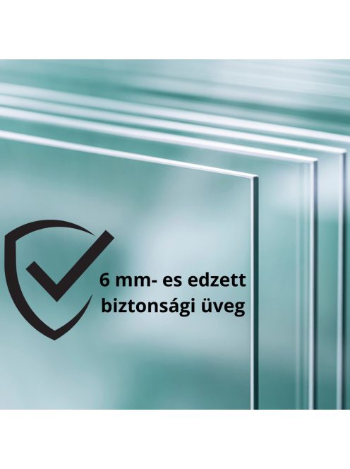 Stuxi Torino 90x90 szögletes nyílóajtós zuhanykabin 6 mm vízlepergető biztonsági üveggel, króm elemekkel, 200 cm magas