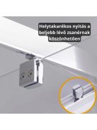 Stuxi Torino 90 cm széles nyílóajtós zuhanyajtó 6 mm vastag vízlepergető biztonsági üveggel, króm elemekkel, 200 cm magas