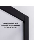 Stuxi Torino Black 100x100 szögletes nyílóajtós zuhanykabin 6 mm vízlepergető biztonsági üveggel, fekete elemekkel, 200 cm magas