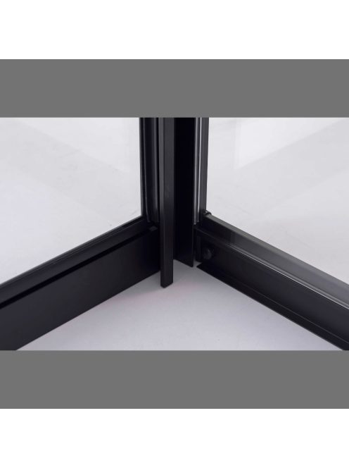 Stuxi Torino Black 100x70 aszimmetrikus szögletes nyílóajtós zuhanykabin 6 mm vízlepergető biztonsági üveggel, matt fekete elemekkel, 200 cm magas