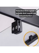 Stuxi Torino Black 100 cm széles nyílóajtós zuhanyajtó 6 mm vastag vízlepergető biztonsági üveggel, fekete elemekkel, 200 cm magas