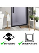 Stuxi Torino Black 100 cm széles nyílóajtós zuhanyajtó 6 mm vastag vízlepergető biztonsági üveggel, fekete elemekkel, 200 cm magas