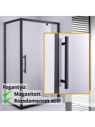 Stuxi Torino Black 70x70 szögletes nyílóajtós zuhanykabin 6 mm vízlepergető biztonsági üveggel, fekete elemekkel, 200 cm magas