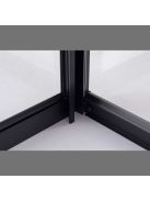 Stuxi Torino Black 70x70 szögletes nyílóajtós zuhanykabin 6 mm vízlepergető biztonsági üveggel, fekete elemekkel, 200 cm magas
