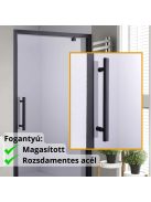 Stuxi Torino Black 80 cm széles nyílóajtós zuhanyajtó 6 mm vastag vízlepergető biztonsági üveggel, fekete elemekkel, 200 cm magas