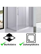 Stuxi Nizza 100x70 aszimmetrikus szögletes tolóajtós zuhanykabin 6 mm vízlepergető biztonsági üveggel, króm elemekkel, 200 cm magas