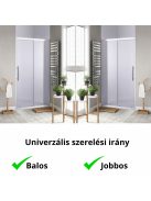 Stuxi Nizza 100/110/120/130/140 cm széles toló zuhanyajtó 6 mm vastag vízlepergető biztonsági üveggel, króm elemekkel, 200 cm magas