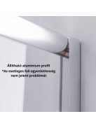 Stuxi Nizza 120 cm széles toló zuhanyajtó 6 mm vastag vízlepergető biztonsági üveggel, króm elemekkel, 200 cm magas
