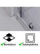Stuxi Nizza 120 cm széles toló zuhanyajtó 6 mm vastag vízlepergető biztonsági üveggel, króm elemekkel, 200 cm magas