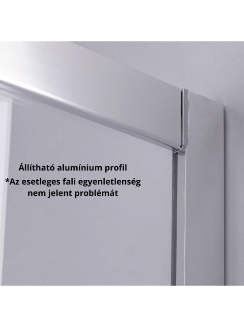 Stuxi Nizza 130x100 aszimmetrikus szögletes tolóajtós zuhanykabin 6 mm vízlepergető biztonsági üveggel, króm elemekkel, 200 cm magas