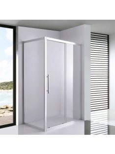   Stuxi Nizza 130x70 aszimmetrikus szögletes tolóajtós zuhanykabin 6 mm vízlepergető biztonsági üveggel, króm elemekkel, 200 cm magas