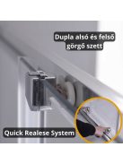 Stuxi Nizza 130x80 aszimmetrikus szögletes tolóajtós zuhanykabin 6 mm vízlepergető biztonsági üveggel, króm elemekkel, 200 cm magas