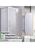 Stuxi Nizza 130x80 aszimmetrikus szögletes tolóajtós zuhanykabin 6 mm vízlepergető biztonsági üveggel, króm elemekkel, 200 cm magas