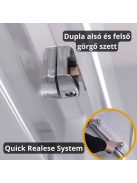 Stuxi Nizza 130 cm széles toló zuhanyajtó 6 mm vastag vízlepergető biztonsági üveggel, króm elemekkel, 200 cm magas