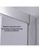 Stuxi Nizza 140x100 aszimmetrikus szögletes tolóajtós zuhanykabin 6 mm vízlepergető biztonsági üveggel, króm elemekkel, 200 cm magas